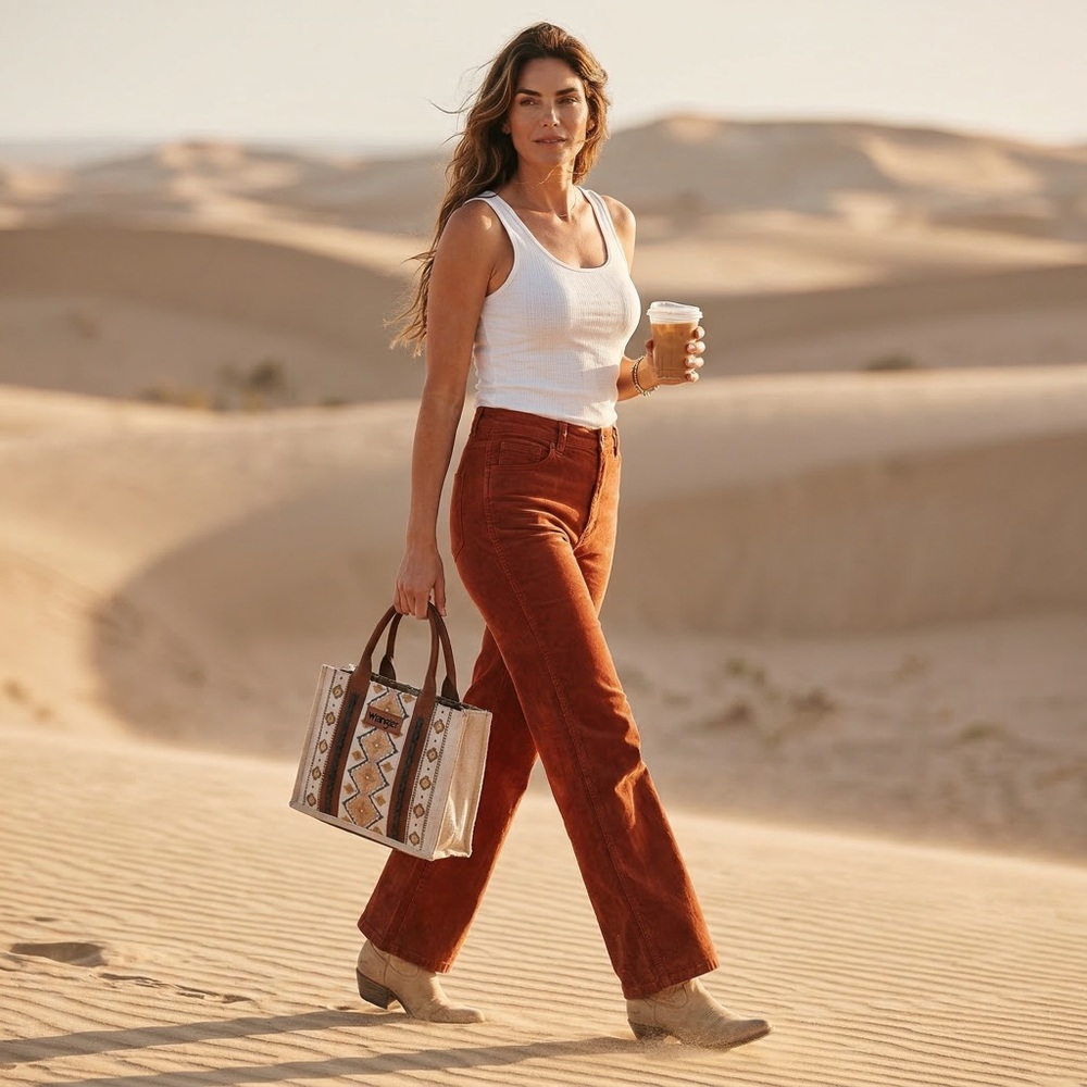 Wrangler Western Aztec Tote 🤎 Boho Cowgirl Statement Bag | Rustic Chic - Picture 16 of 17